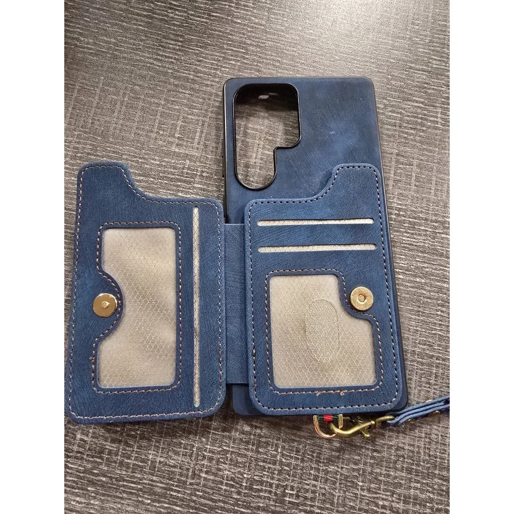 For Samsung‎ Galaxy S25 Ultra PU Leather Back Wallet Ring Stand Phone Case